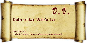 Dobrotka Valéria névjegykártya